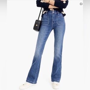 J. Crew Full Length Demi Boot Patch Pocket Jeans